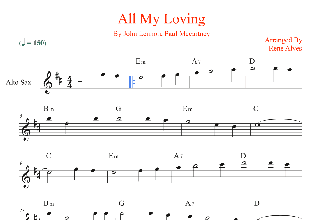 All My Loving (arr. Rene Alves)