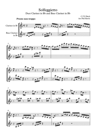 Solfeggietto - Clarinet & Bass Clarinet Duet (arr. Phil Rawle)