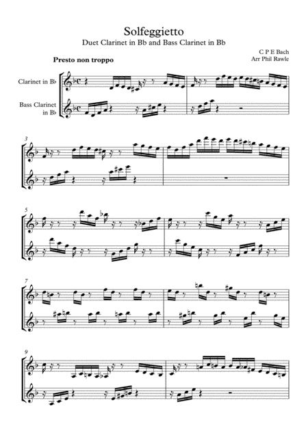 Solfeggietto - Clarinet & Bass Clarinet Duet (arr. Phil Rawle)
