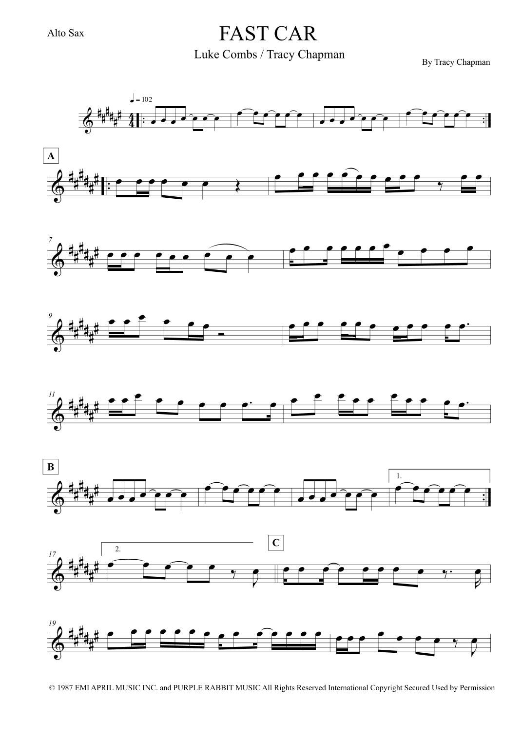 Fast Car (arr. Leo Silva)
