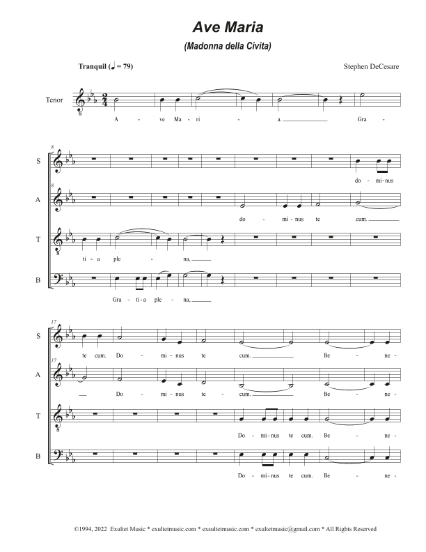 Ave Maria (Madonna della Civita) (Vocal Quartet - (SATB)