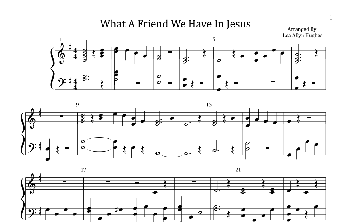 What A Friend We Have in Jesus (arr. Lea Allyn Hughes)