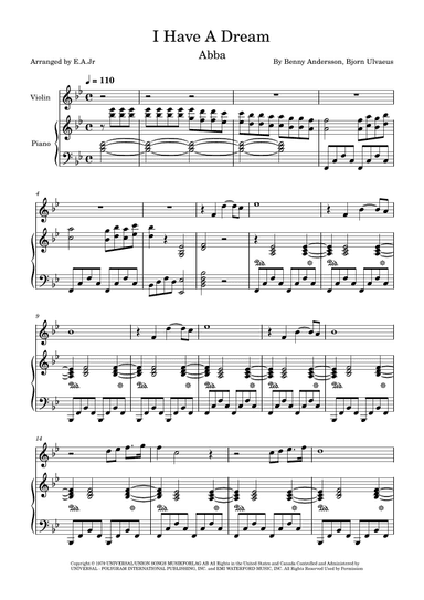 I Have A Dream (arr. E.A Jr)