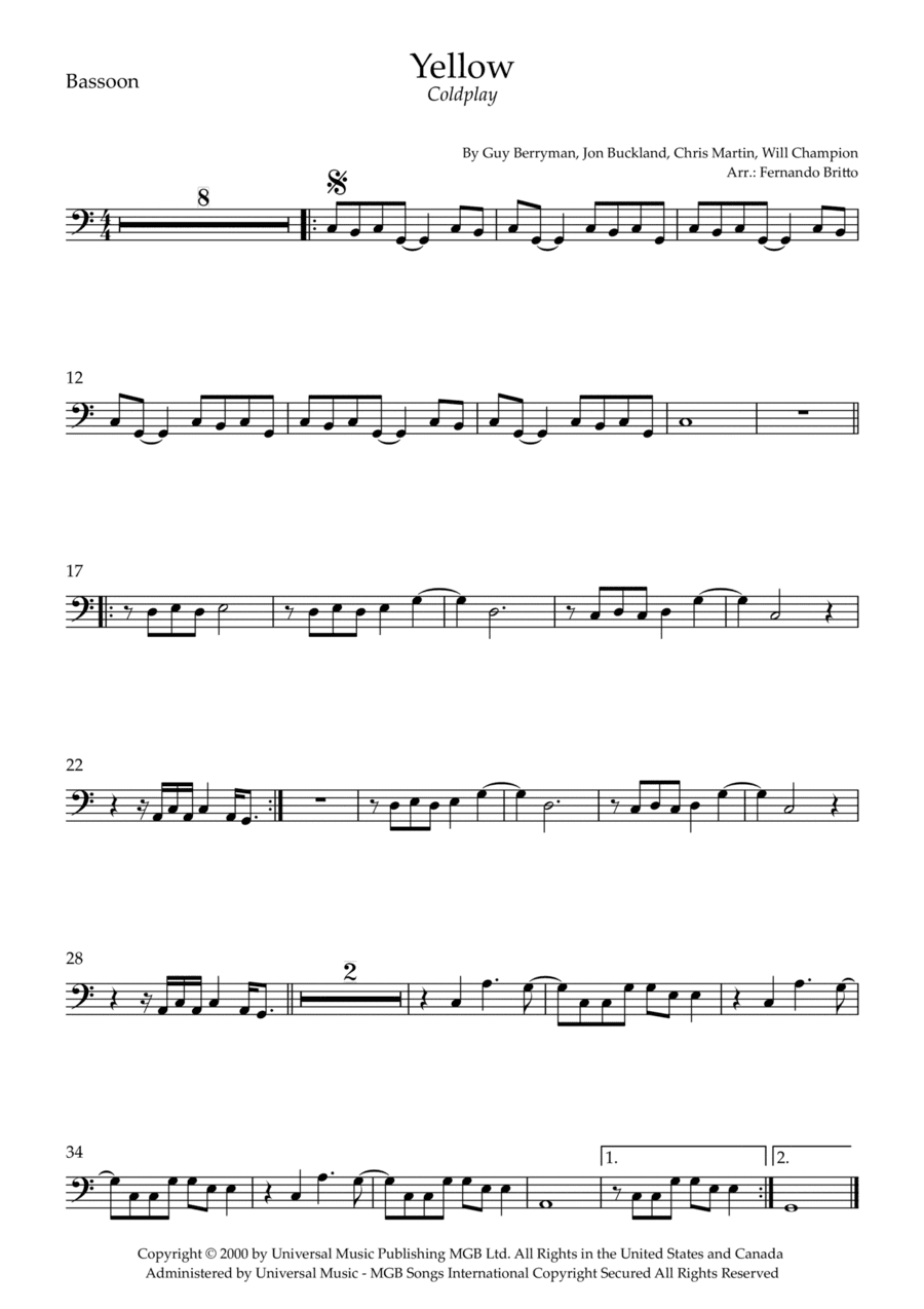 Yellow (arr. Fernando Britto)