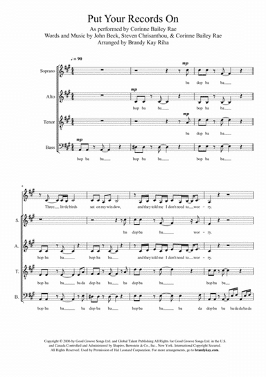Put Your Records On (arr. BK Riha / Brandy Kay Riha)