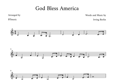 God Bless America ® (arr. BTmusic)
