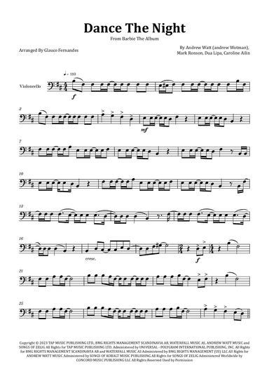 Dance The Night (arr. Glauco Fernandes)