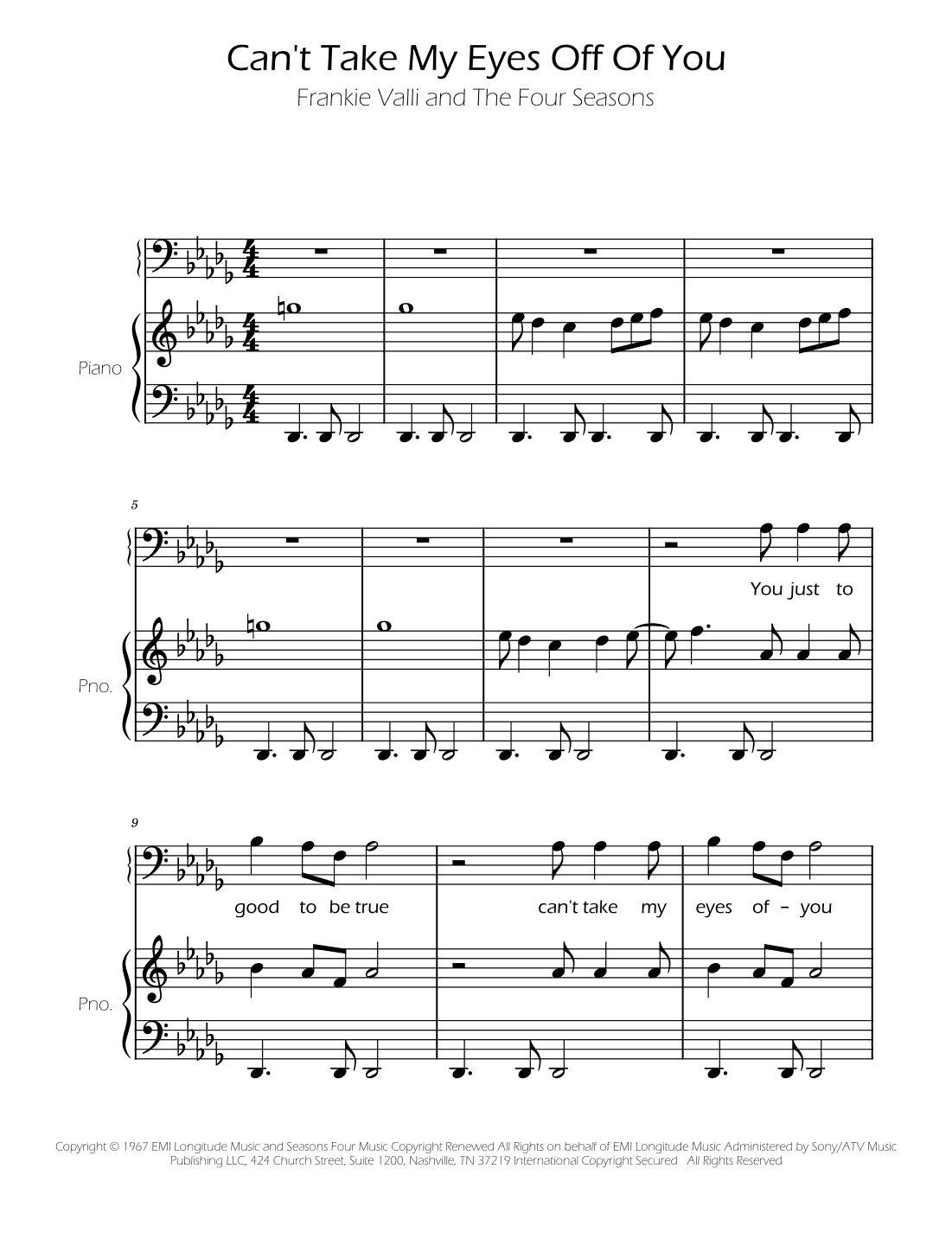 Can't Take My Eyes Off Of You (arr. Ygor Nunes)