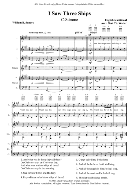 I Saw Three Ships (arr. Gert Th. Walter)