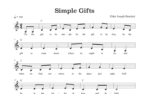 Simple Gifts (arr. Riverside Guitar School)
