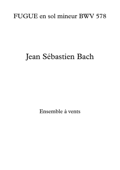 FUGUE en sol mineur BWV 578 (arr. Olivier Costa)