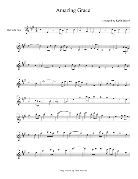 Amazing Grace - Bari Sax (arr. Kevin Busse)