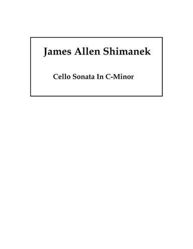 Cello Sonata In C-Minor
