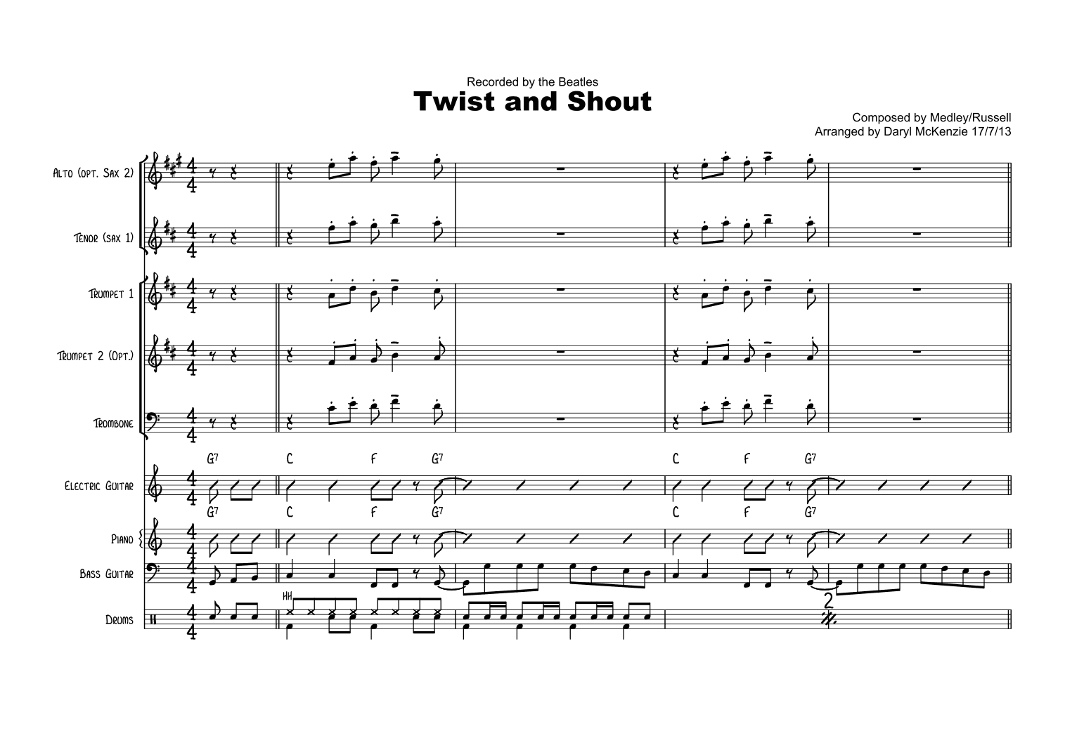 Twist And Shout (arr. Daryl McKenzie)