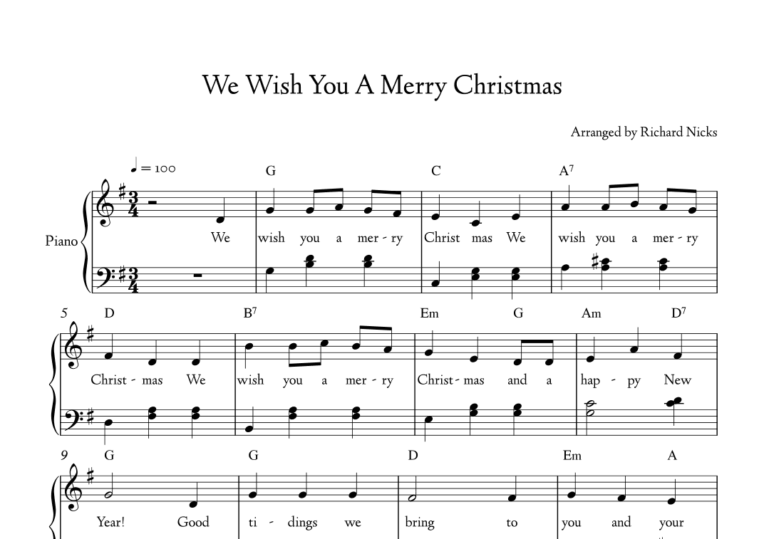 We Wish You a Merry Christmas (arr. Richard Nicks)