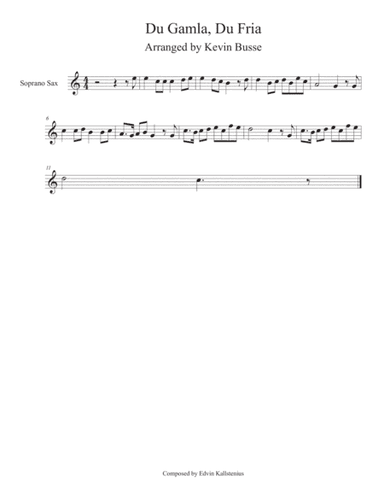 Du Gamla, Du Fria - Soprano Sax (arr. Kevin Busse)