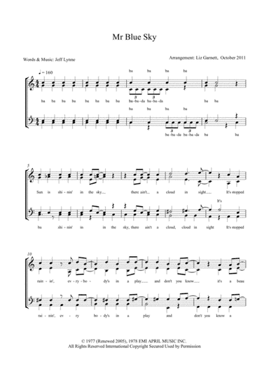 Mr. Blue Sky (arr. Liz Garnett)