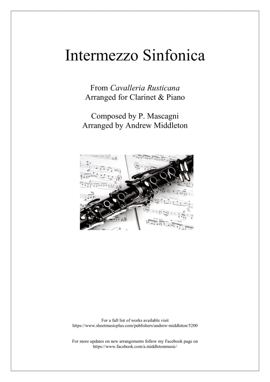 "Intermezzo sinfonico" from Cavalleria Rusticana arranged for Clarinet and Piano (arr. Andrew Middleton)