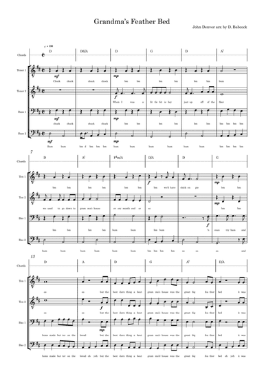 Grandma's Feather Bed (arr. David B. Babcock)
