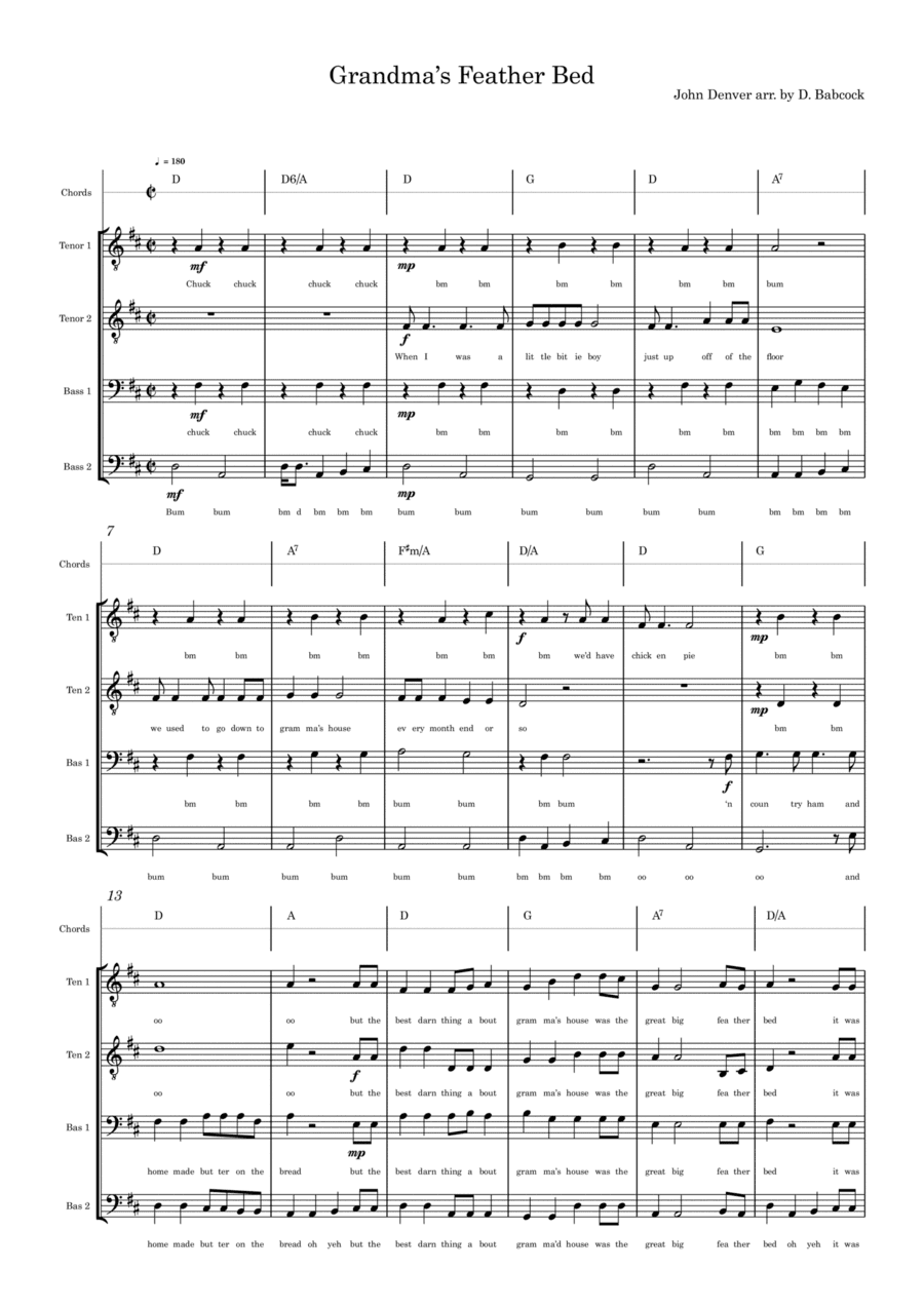 Grandma's Feather Bed (arr. David B. Babcock)