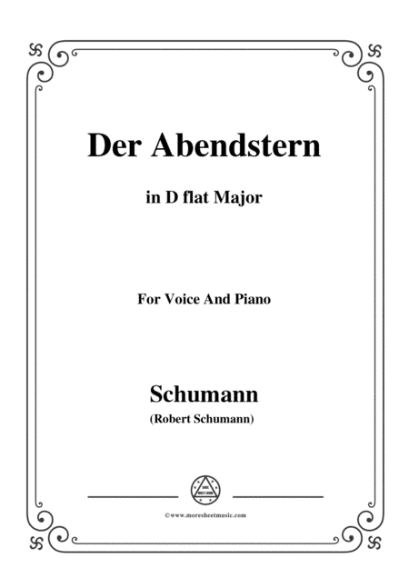 Schumann-Der Abendstern,in D flat Major, Op.79,No.1,for Voice and Piano (arr. MSM)