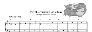 Twinkle Twinkle Little Star (for beginners) (arr. Rodrigo Faleiros)
