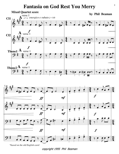 Fantasia on God Rest You Merry - Mixed Quartet 1 (arr. Phil Beaman)