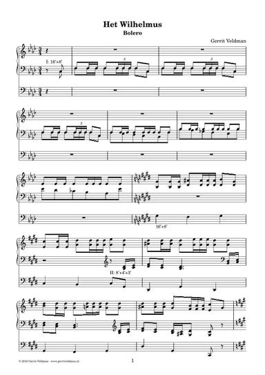 Het Wilhelmus (bolero, version in F Major)