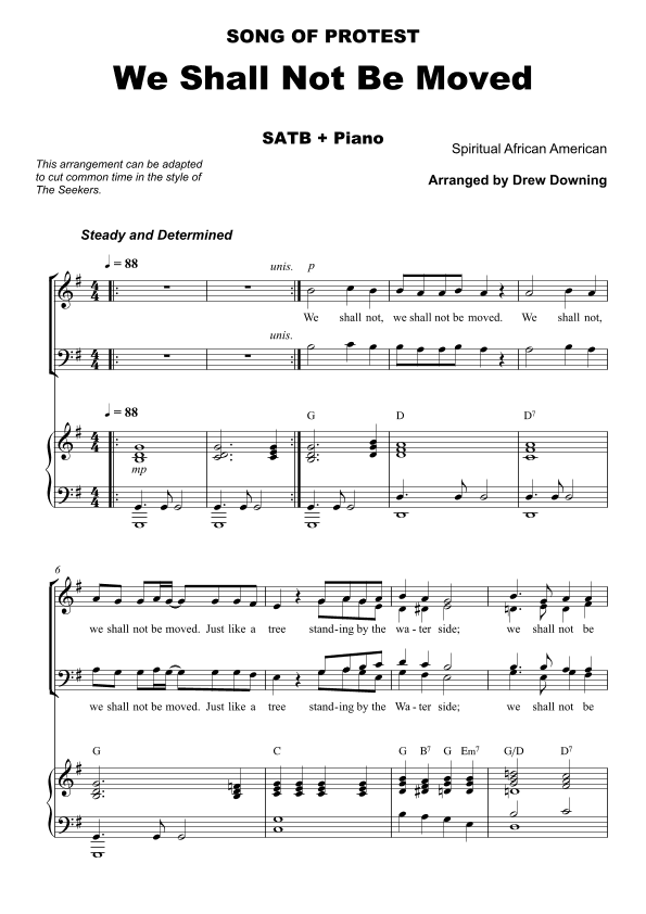 We Shall Not Be Moved (arr. Drew Downing)