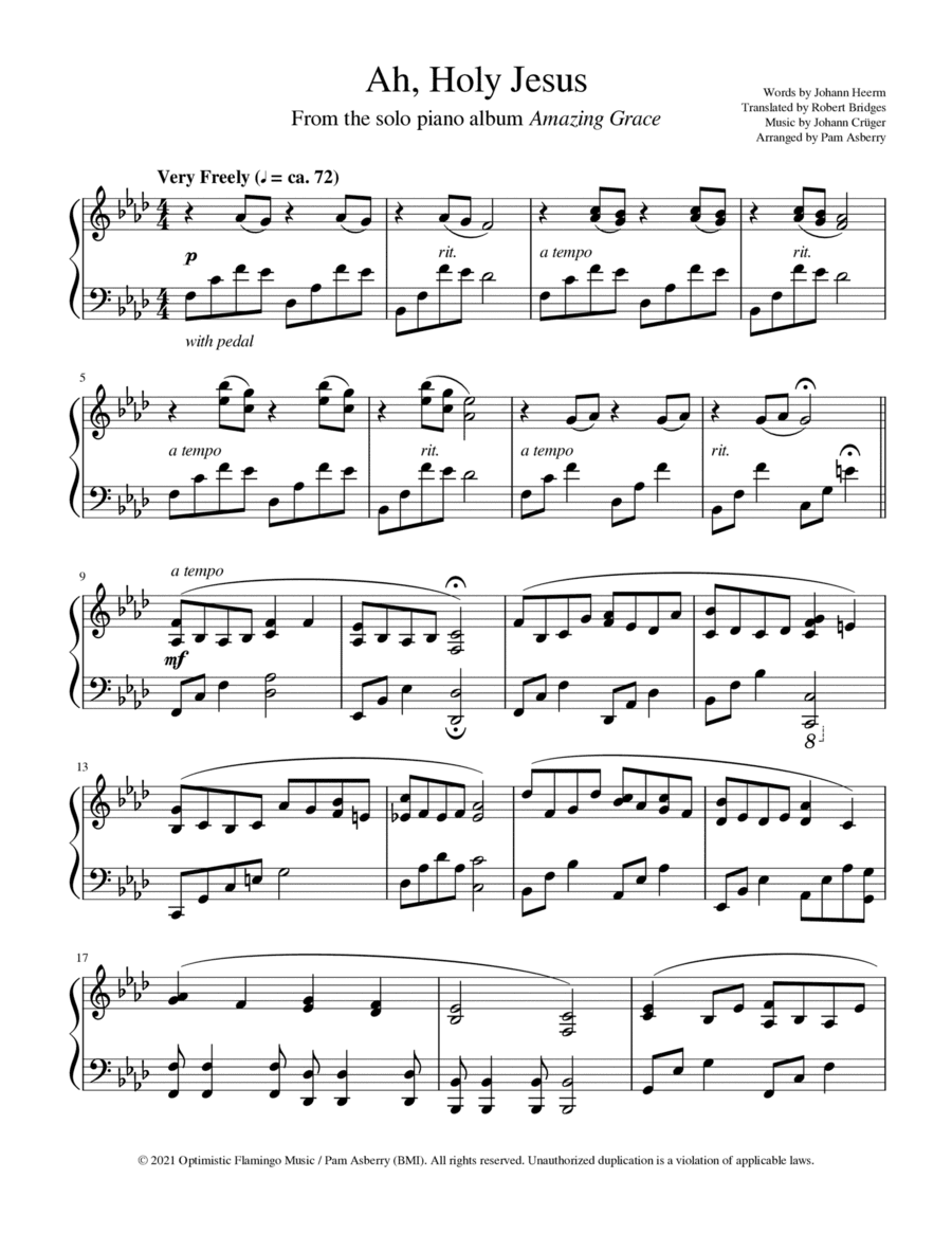 Ah, Holy Jesus (arr. Pam Asberry)