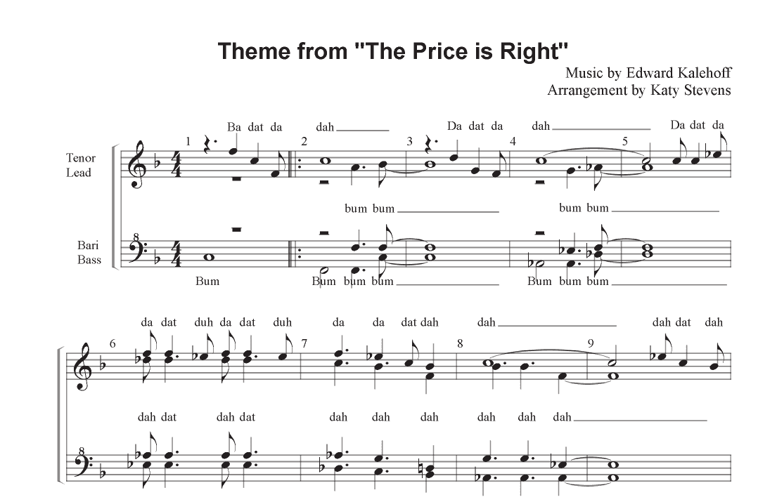 Price Is Right - Opening Theme (arr. Katy Stevens)