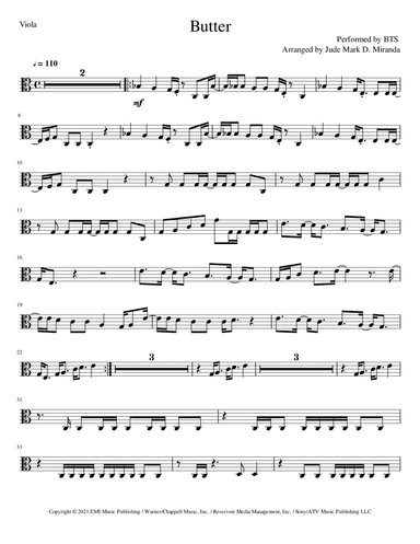 Butter (arr. JUDE MARK D. MIRANDA)