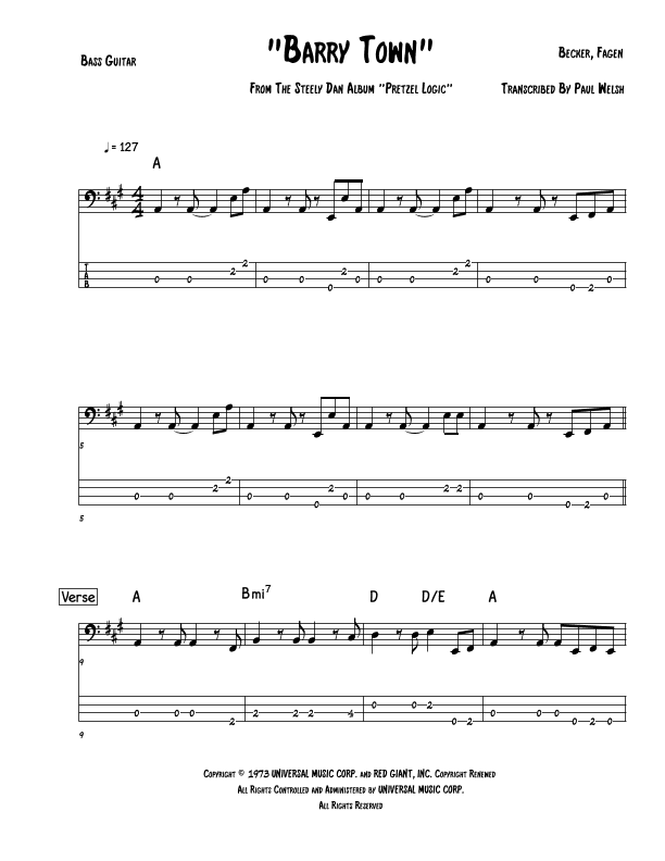 Barry Town (arr. Accubass)