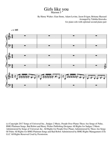 Girls Like You (arr. Tabitha Kierszka)