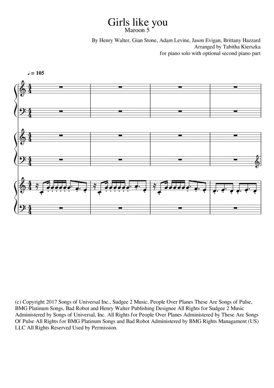 Girls Like You (arr. Tabitha Kierszka)