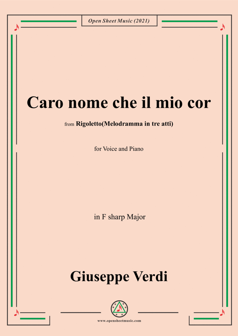 Verdi-Caro nome che il mio cor,in F sharp Major (arr. Open Cloud)