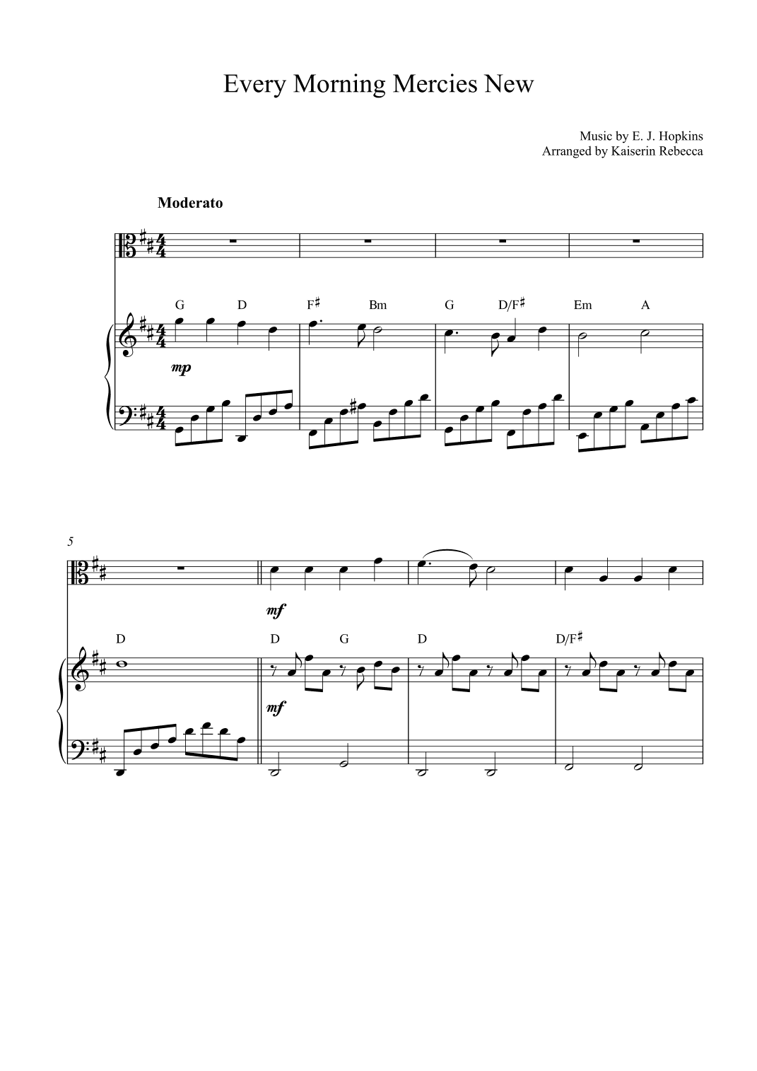 Every Morning Mercies New (arr. Kaiserin Rebecca)