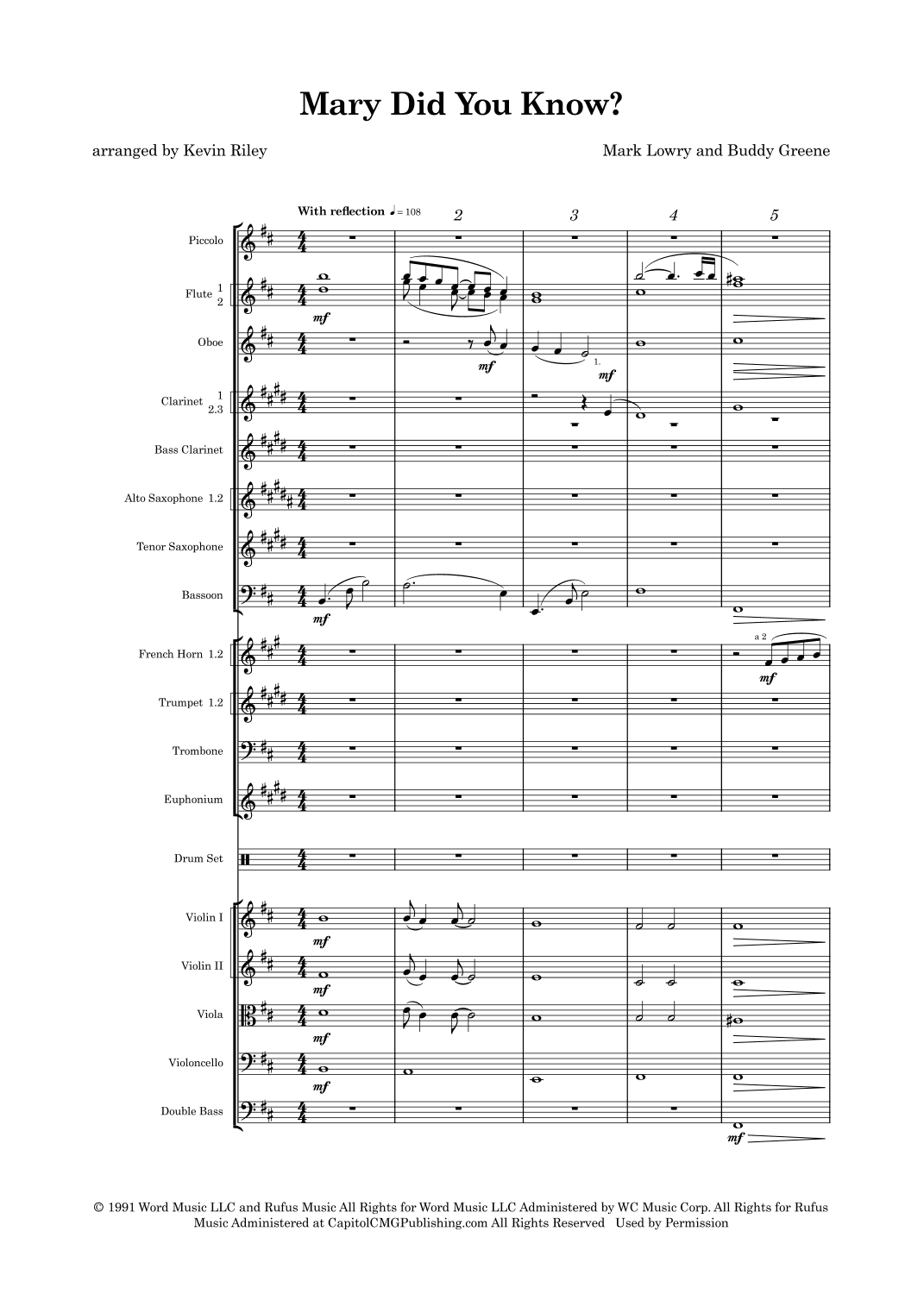Mary, Did You Know? (arr. Kevin Riley)