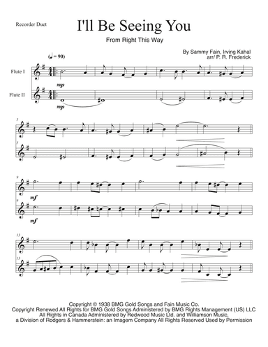 I'll Be Seeing You (arr. P. R. Frederick)