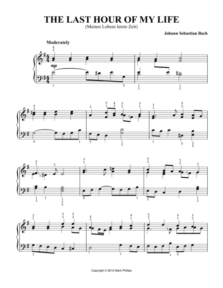 The Last Hour of My Life (Meines Lebens letzte Zeit) (arr. Mark Phillips)