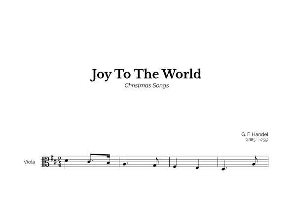 Joy To The World for Easy Viola Solo (arr. Marcos Soares)