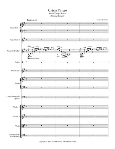 Crisis Tango (from Tango Suite) - Letter version