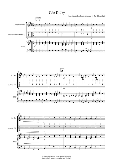 Ode To Joy for Guitar and Piano (arr. David Burndrett)