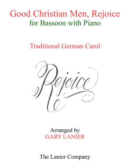 GOOD CHRISTIAN MEN, REJOICE (Bassoon with Piano & Score/Part) (arr. Gary Lanier)