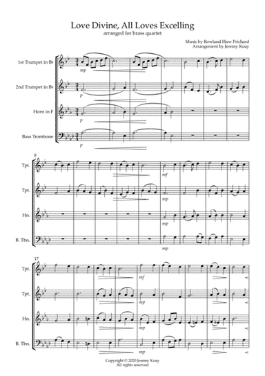 Love Divine, All Loves Excelling (Brass Quartet) (arr. Jeremy Koay)