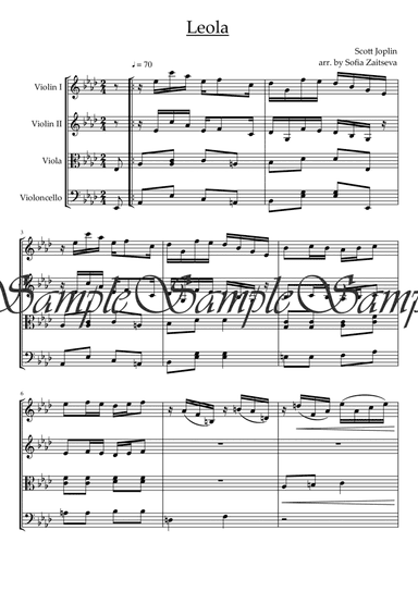 Leola Rag for String Quartet (arr. Sofia Zaitseva)