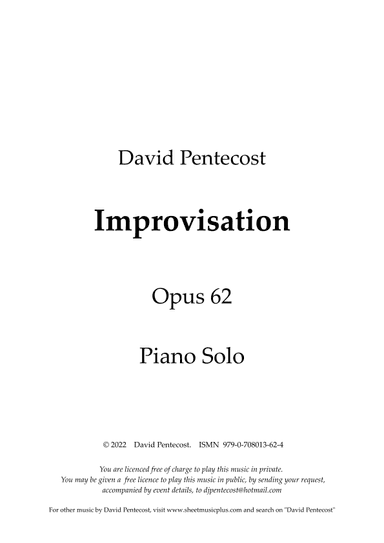 Improvisation, Op.62