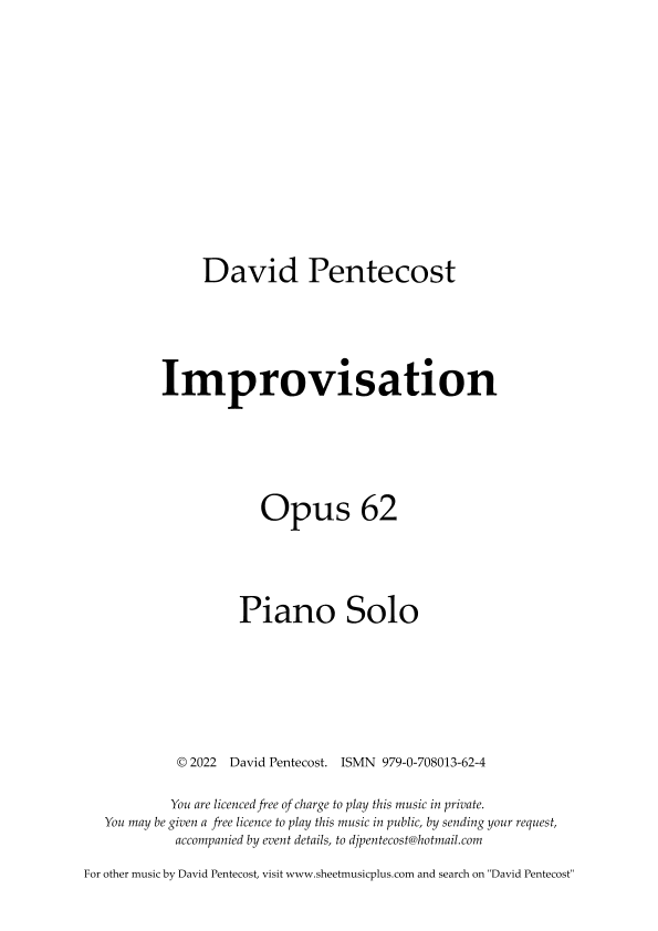 Improvisation, Op.62