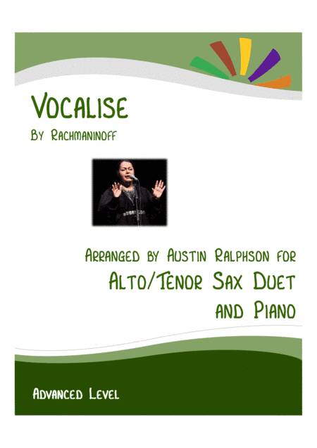 Vocalise (Rachmaninoff) - alto and tenor sax duet and piano with FREE BACKING TRACK (arr. Austin Ralphson)