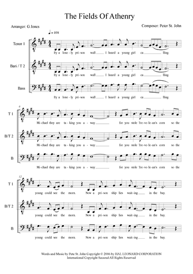 The Fields Of Athenry (arr. Grahame Jones)